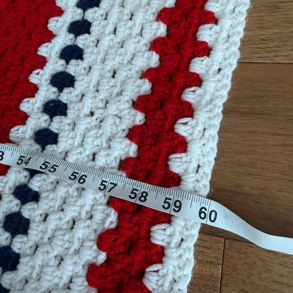 Vintage | Handmade Granny Square Throw Blanket Hand Crocheted Blanket Afghan - Picture 4 of 4